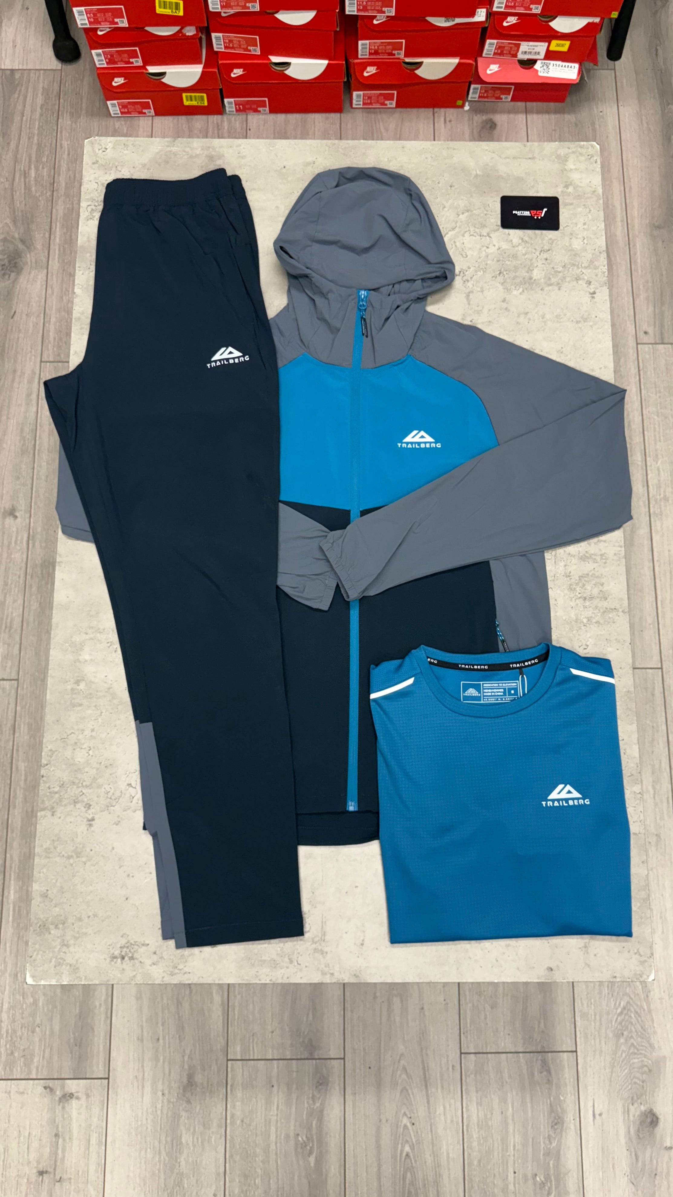 Trailberg Focus 3 Piece Tracksuit ‘Navy Grey Blue’