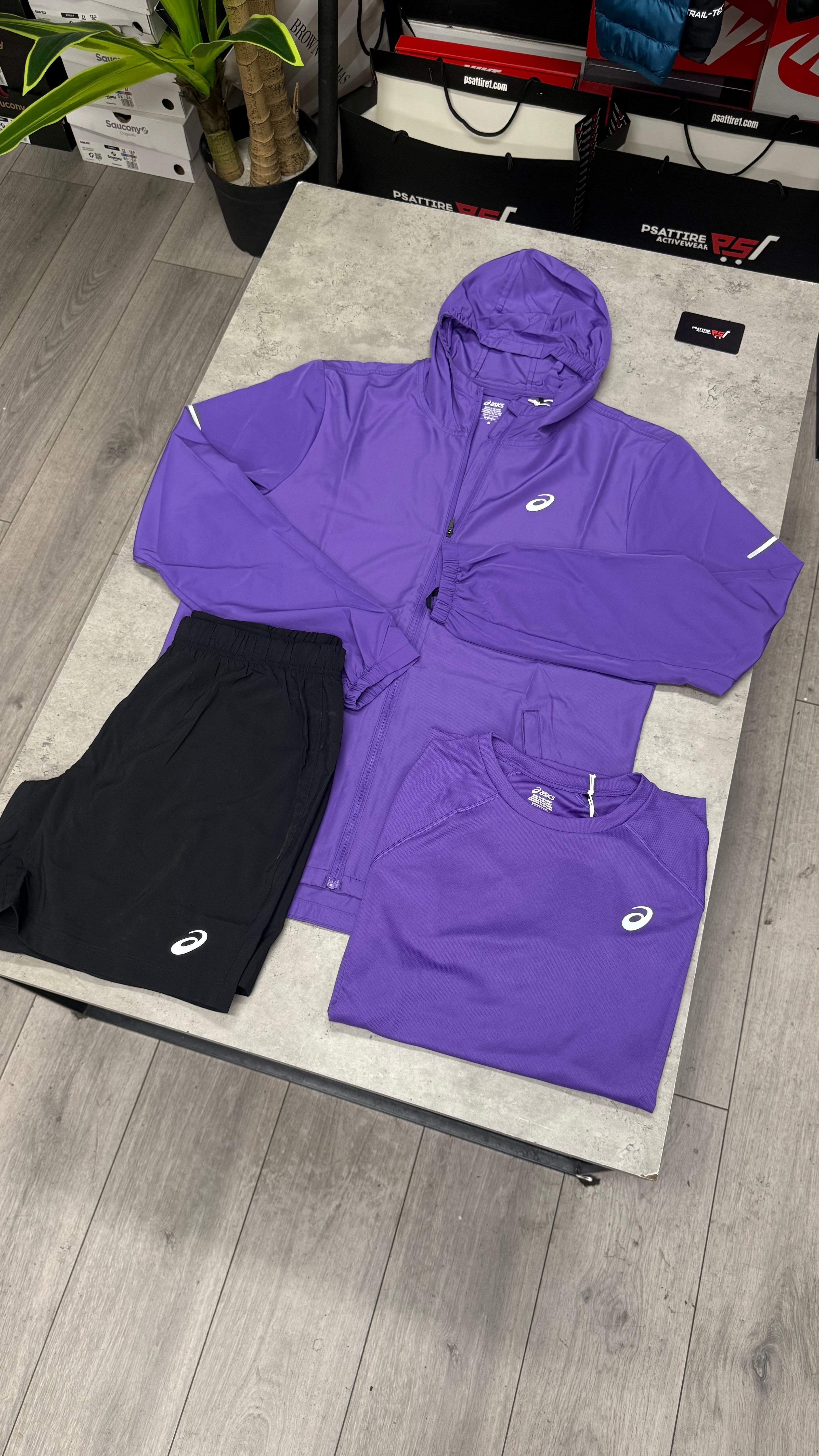 Asics 3 Piece Short Set ‘Purple’
