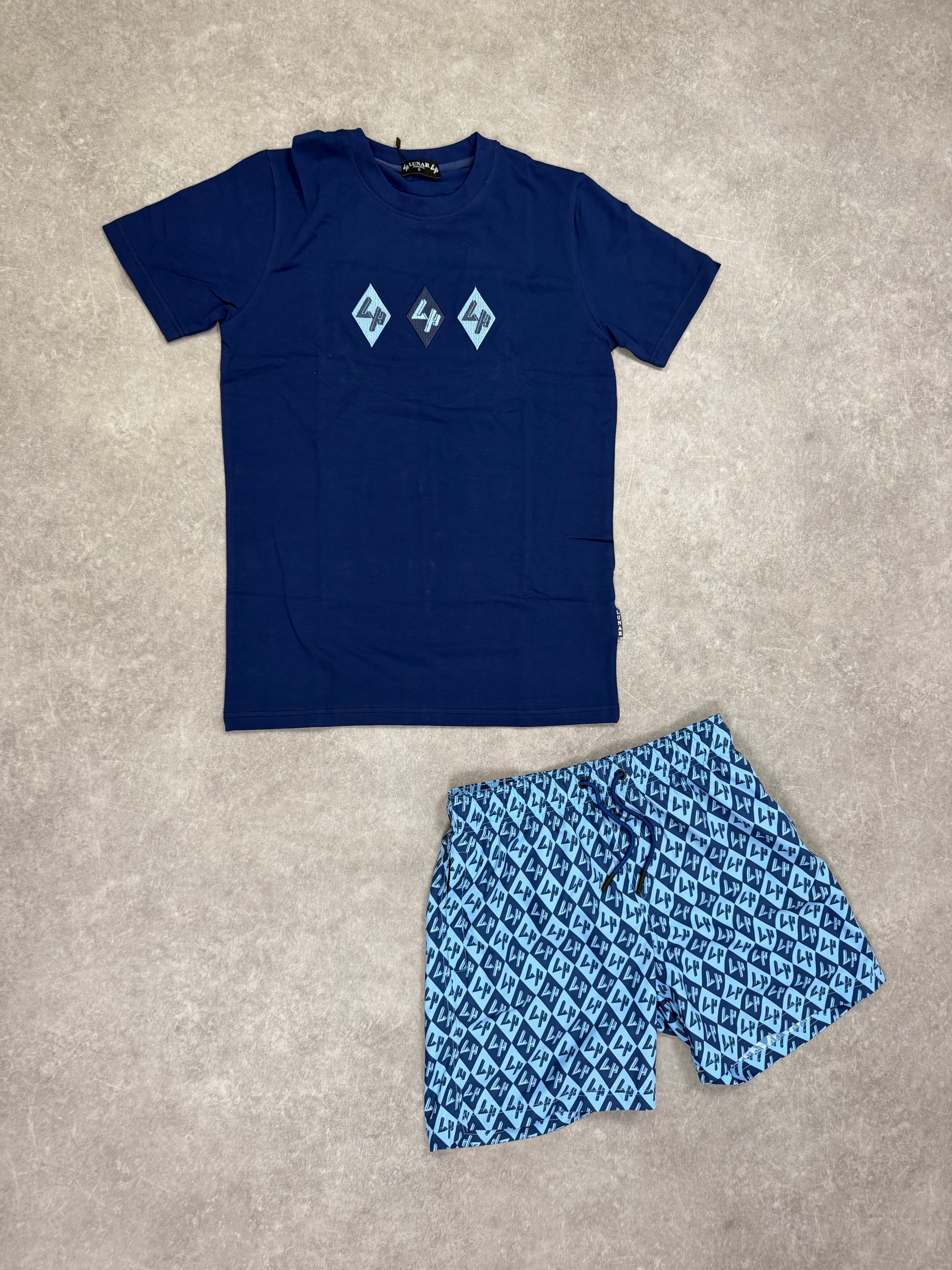 Lunar Homme Diamond Swim Short Set ‘Navy / Blue’