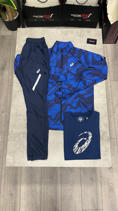 Asics 1/4 Zip 3 Piece Tracksuit ‘Navy’