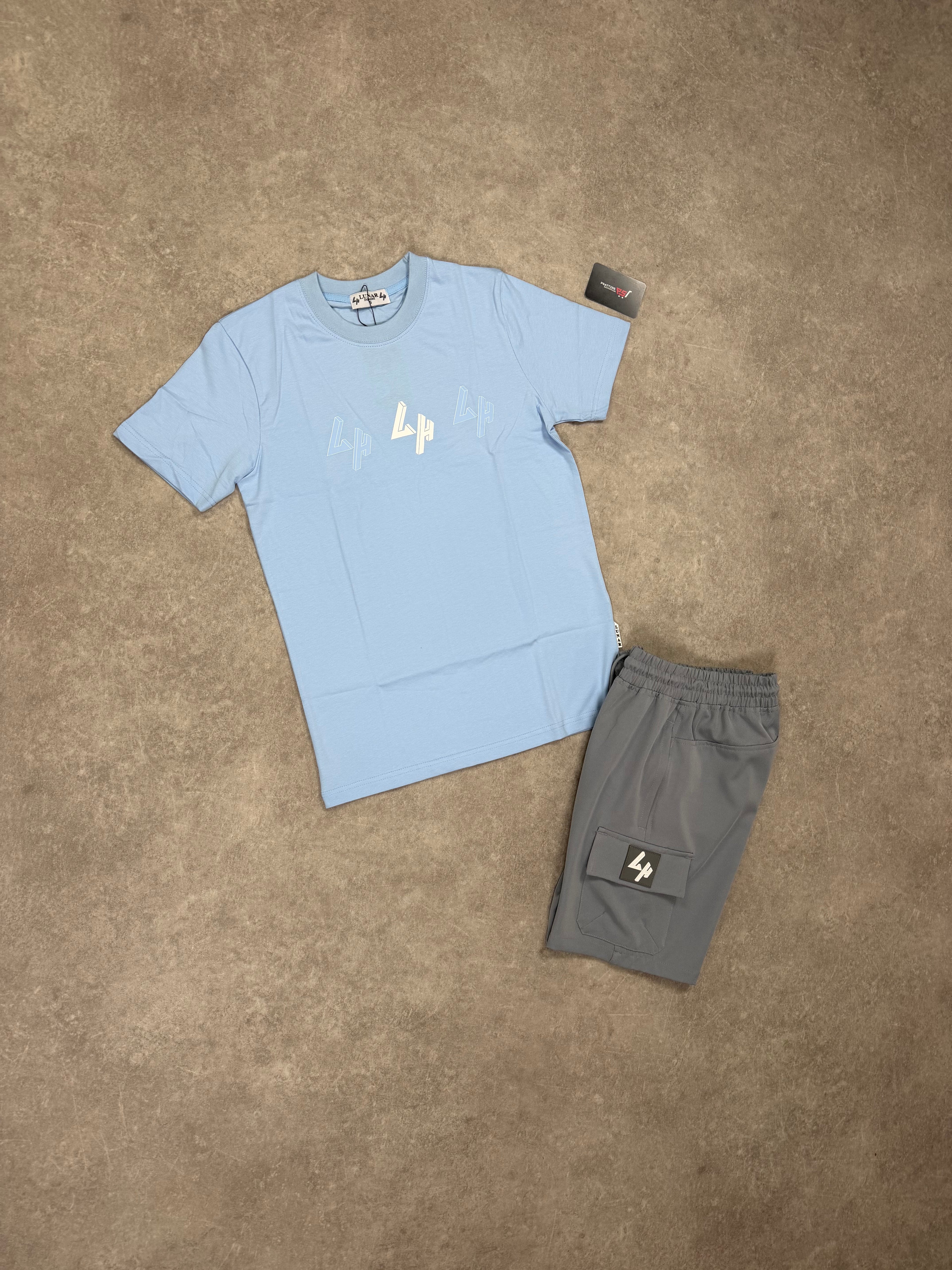 Lunar Homme Cargo Short Set ‘Blue / Grey’