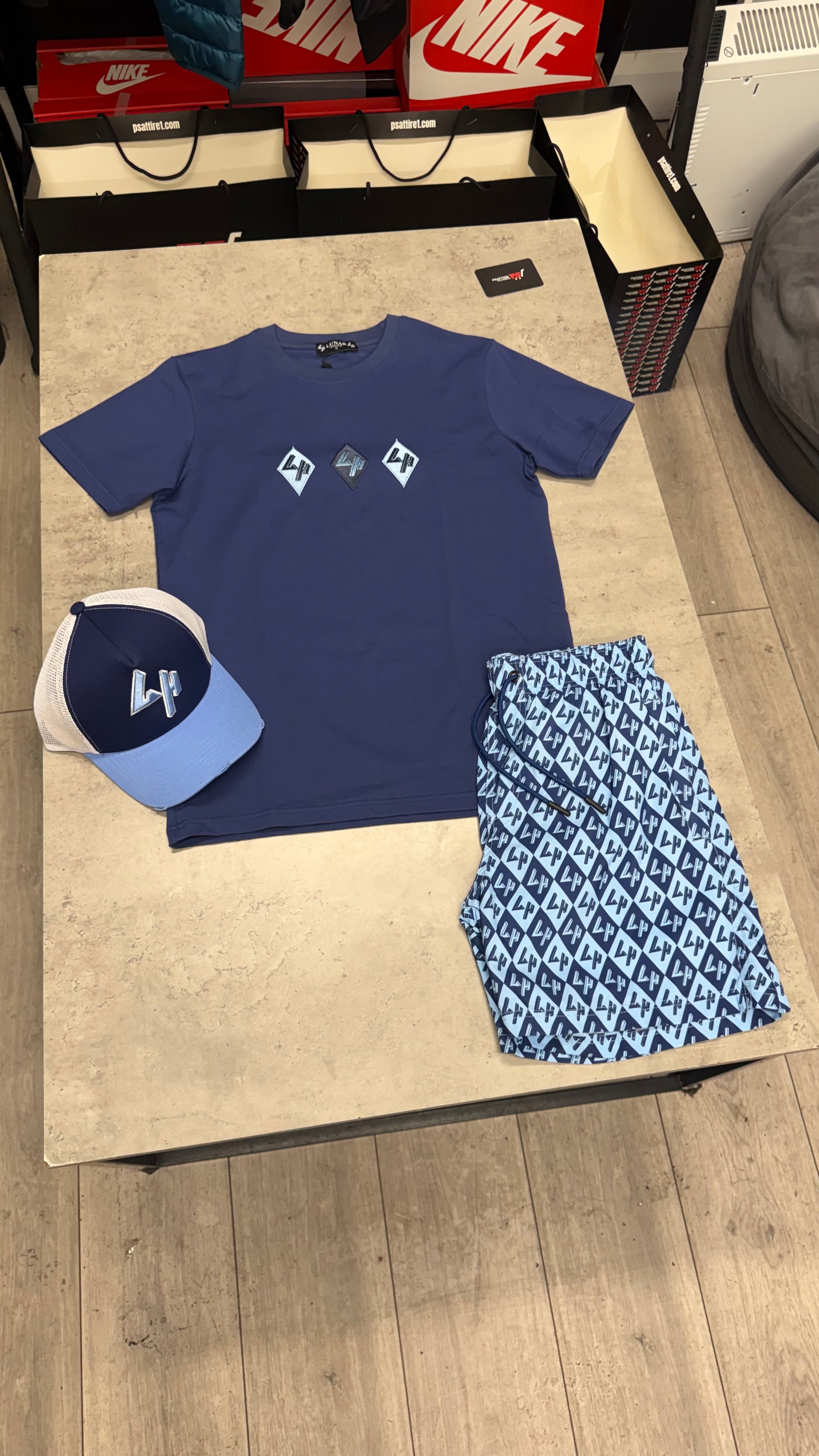 Lunar Homme Diamond Swim Short Set ‘Navy / Blue’