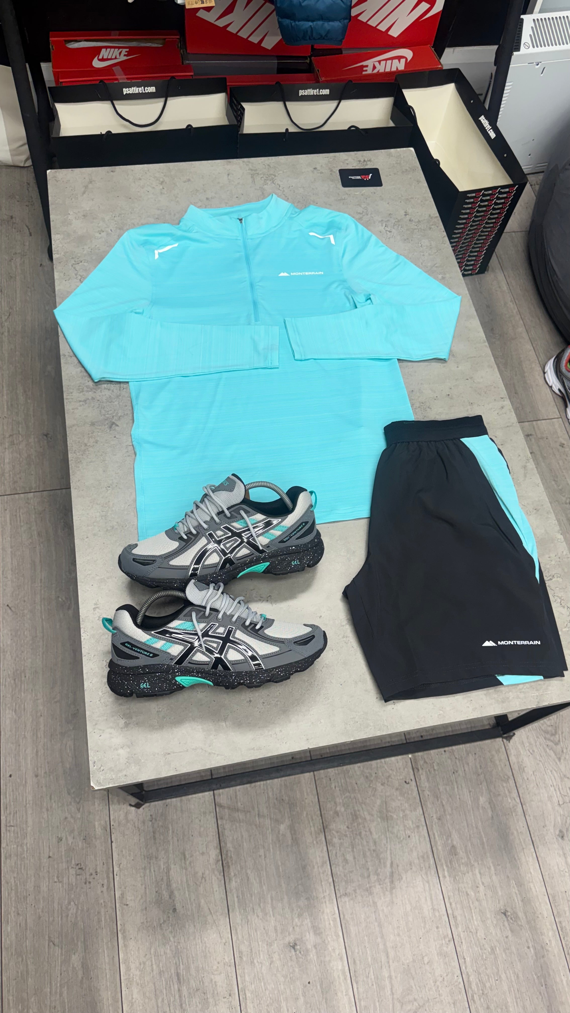 Monterrain 1/4 Zip Short Set ‘Aqua’