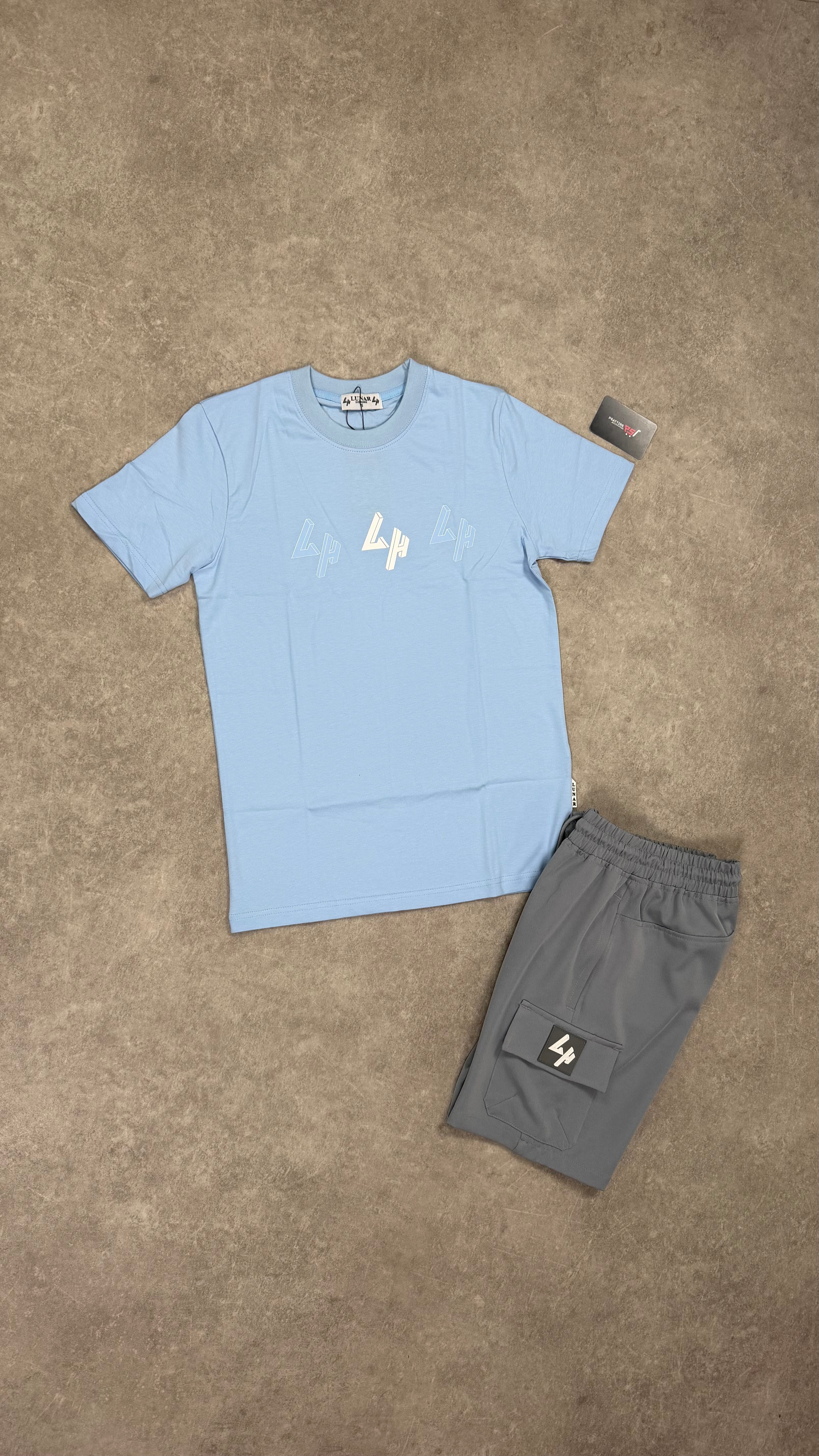 Lunar Homme Cargo Short Set ‘Blue / Grey’