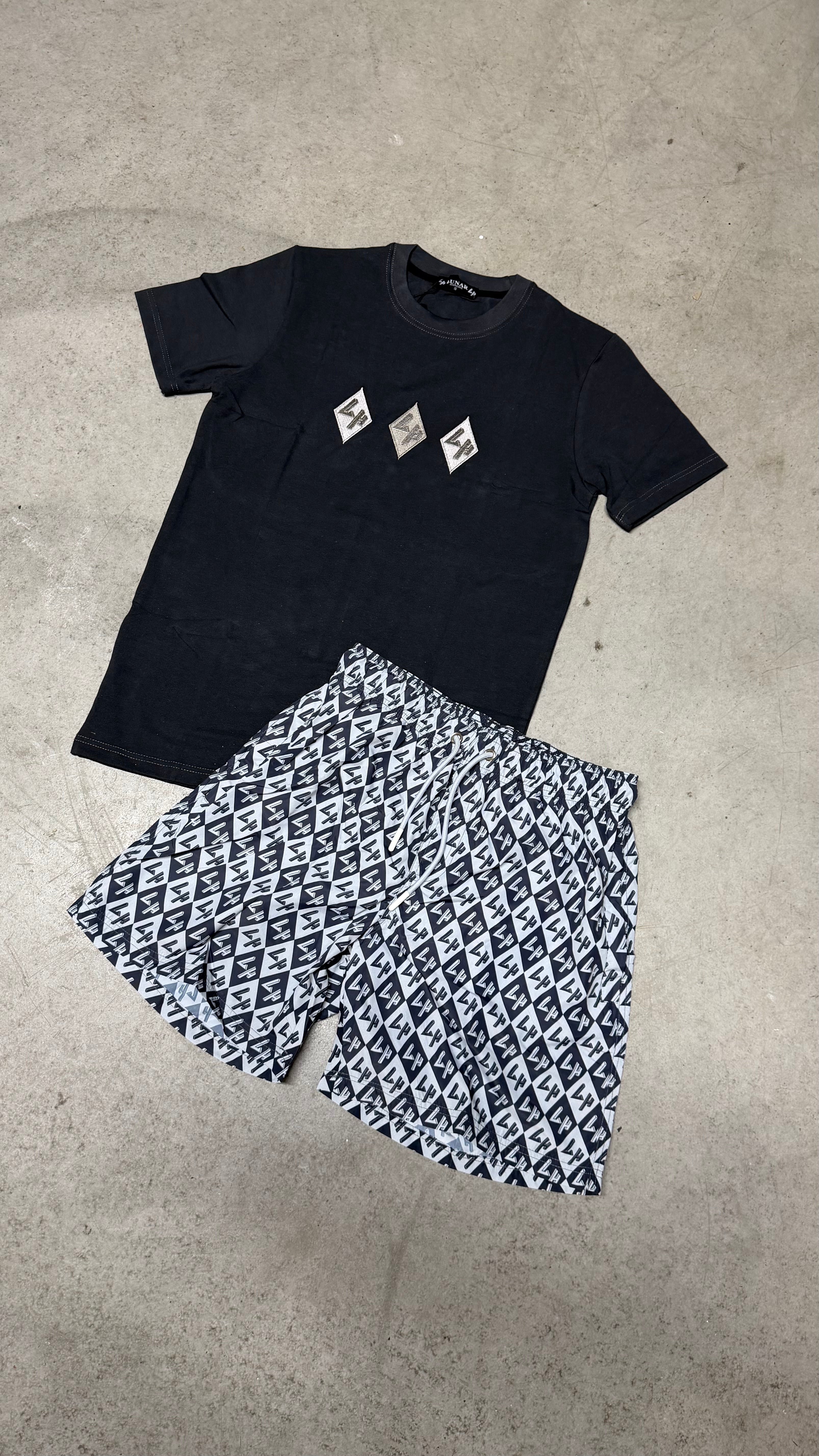 Lunar Homme Diamond Swim Short Set ‘Charcoal’