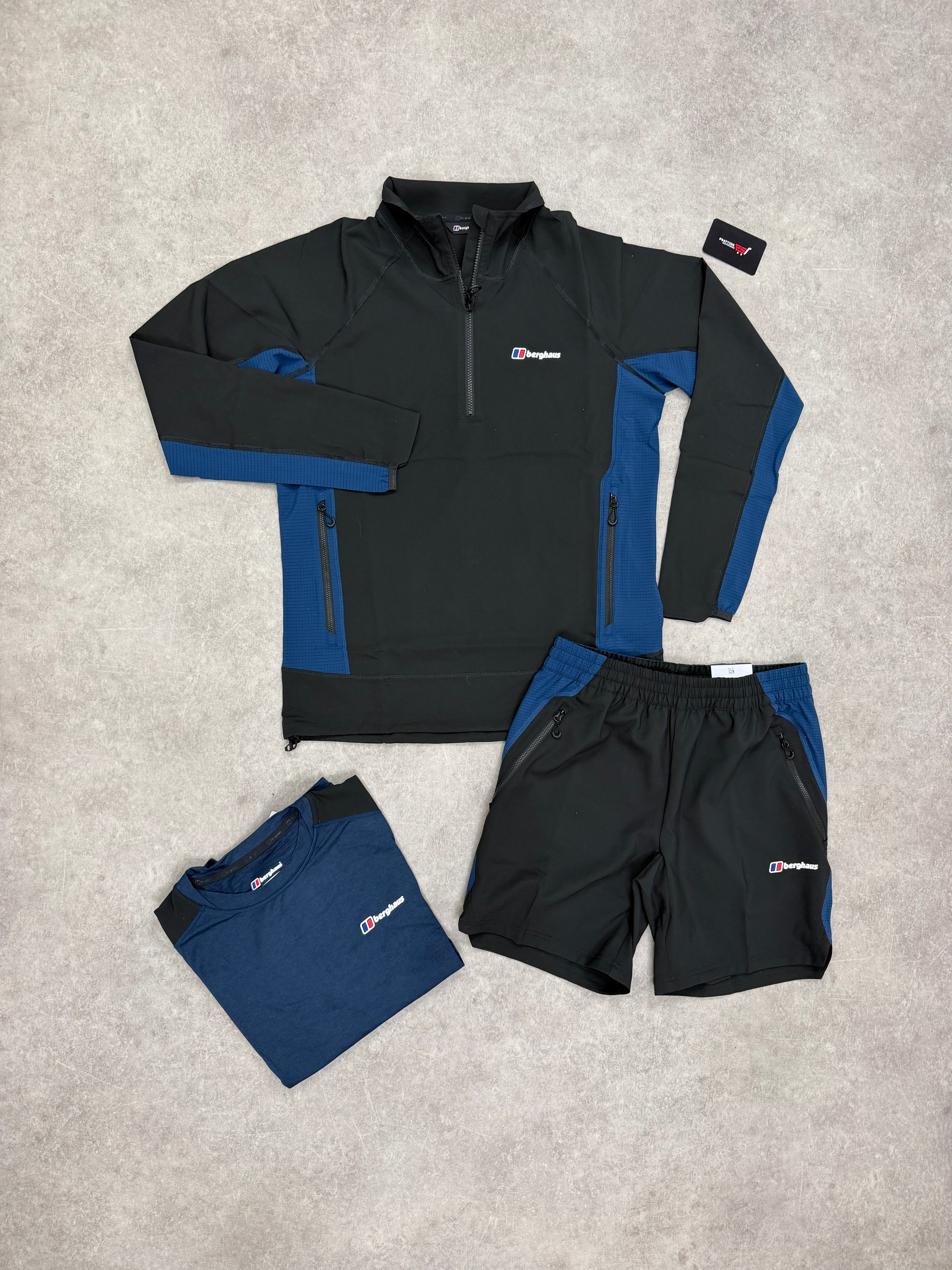 BERGHAUS WAVERTREE QZ/SHORTS (NO T-SHIRT) - BLACK/NAVY