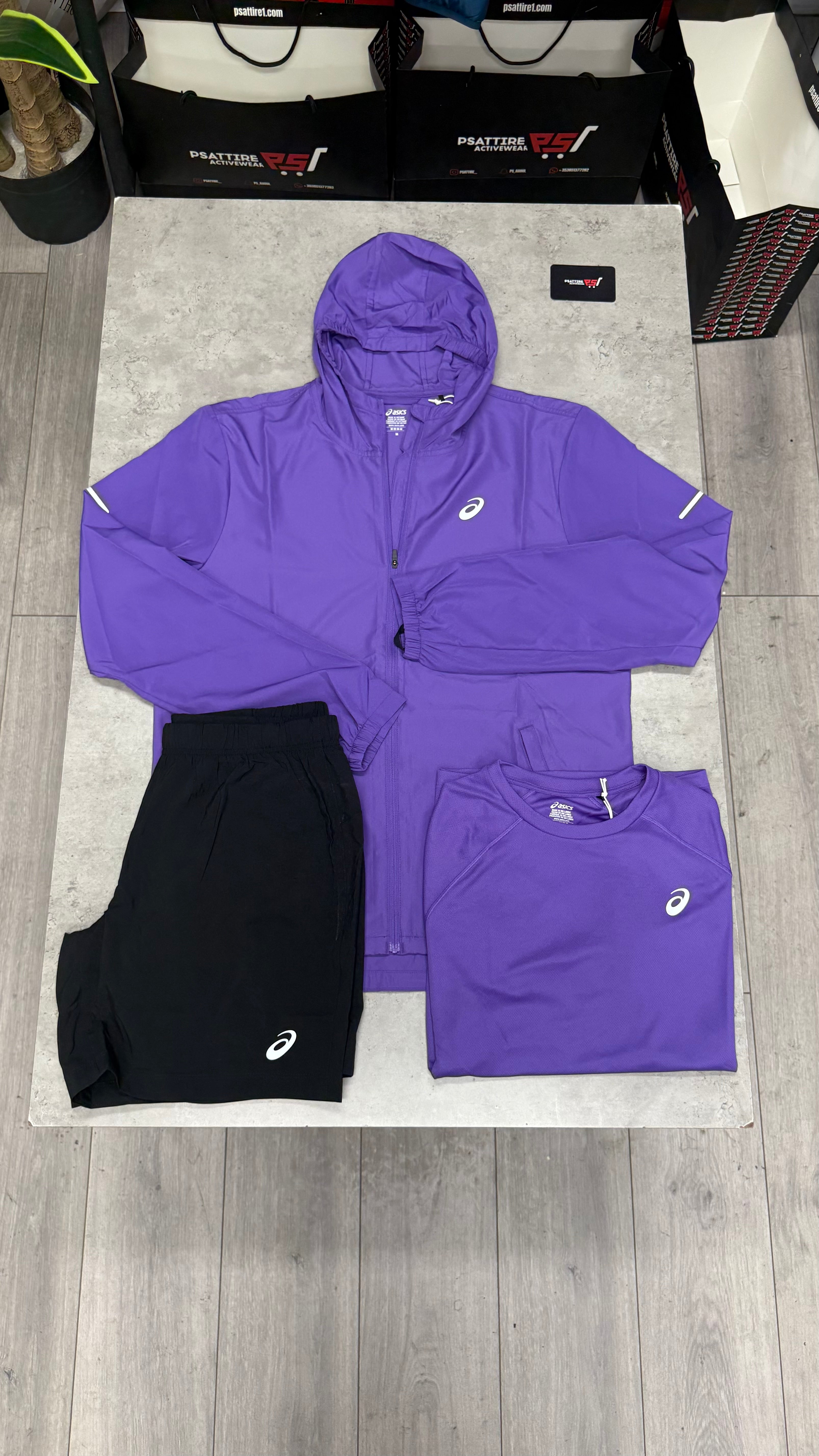 Asics 3 Piece Short Set ‘Purple’