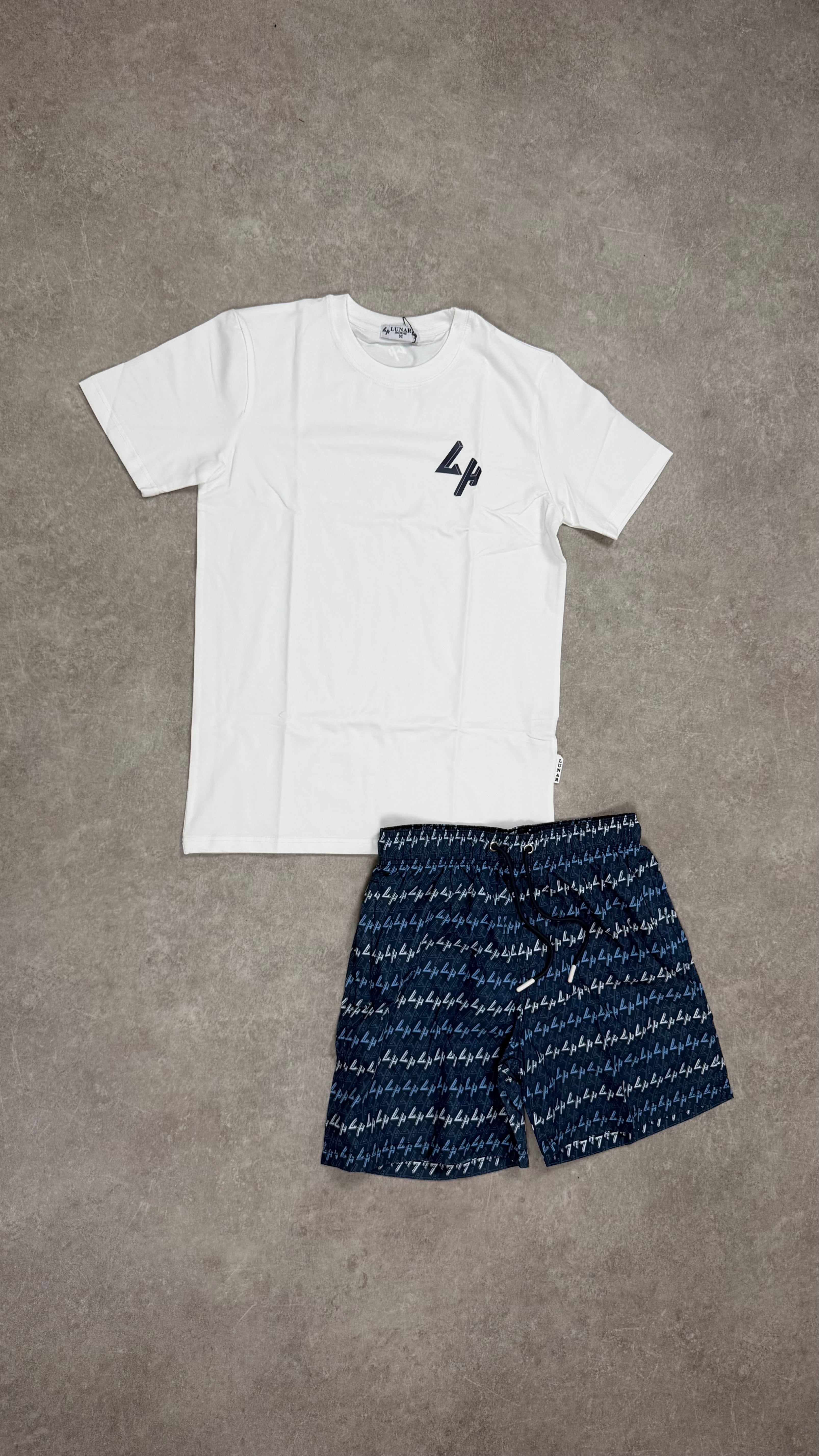 Lunar Homme Swim Short Set ‘White / Navy’