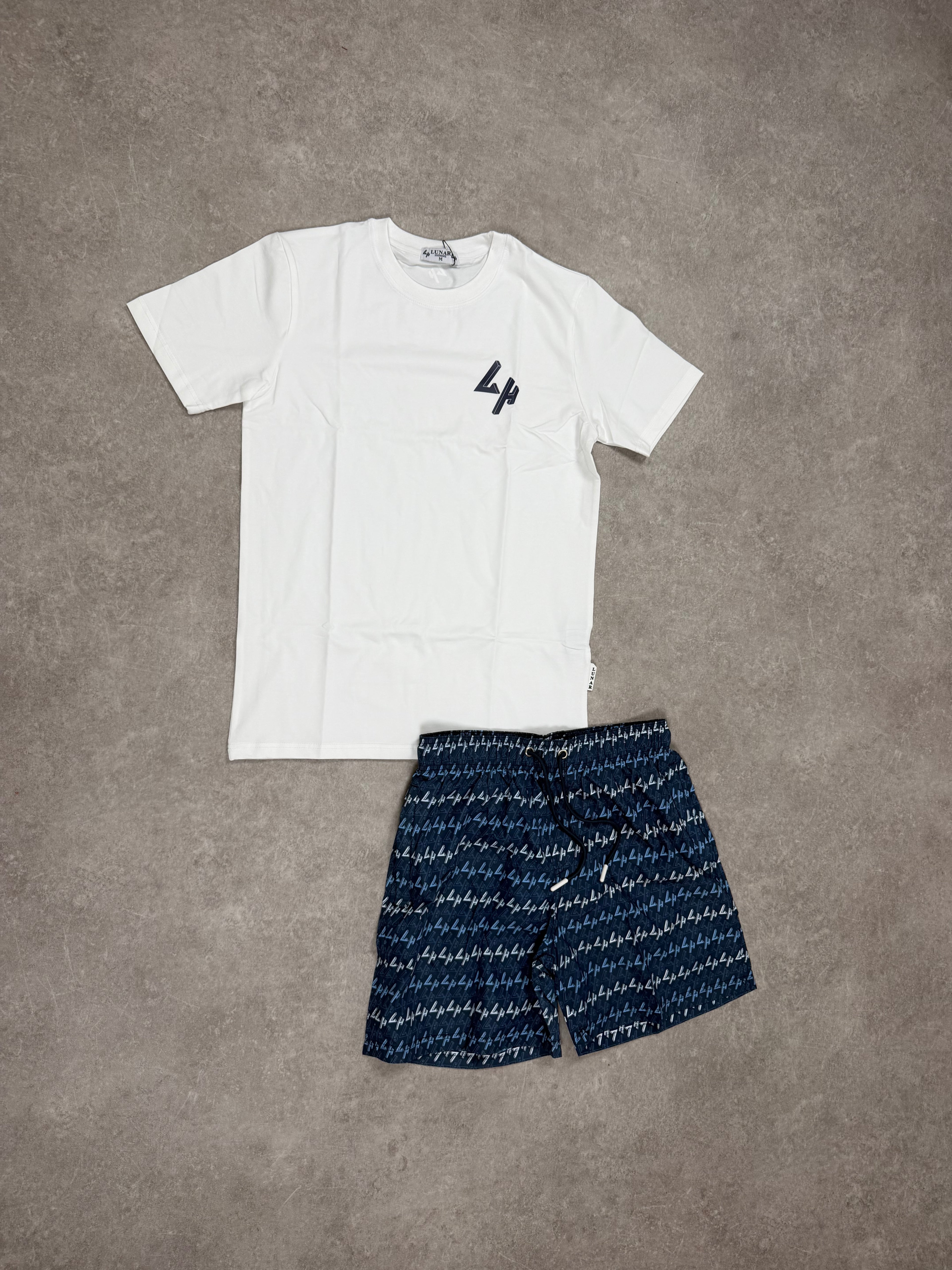 Lunar Homme Swim Short Set ‘White / Navy’