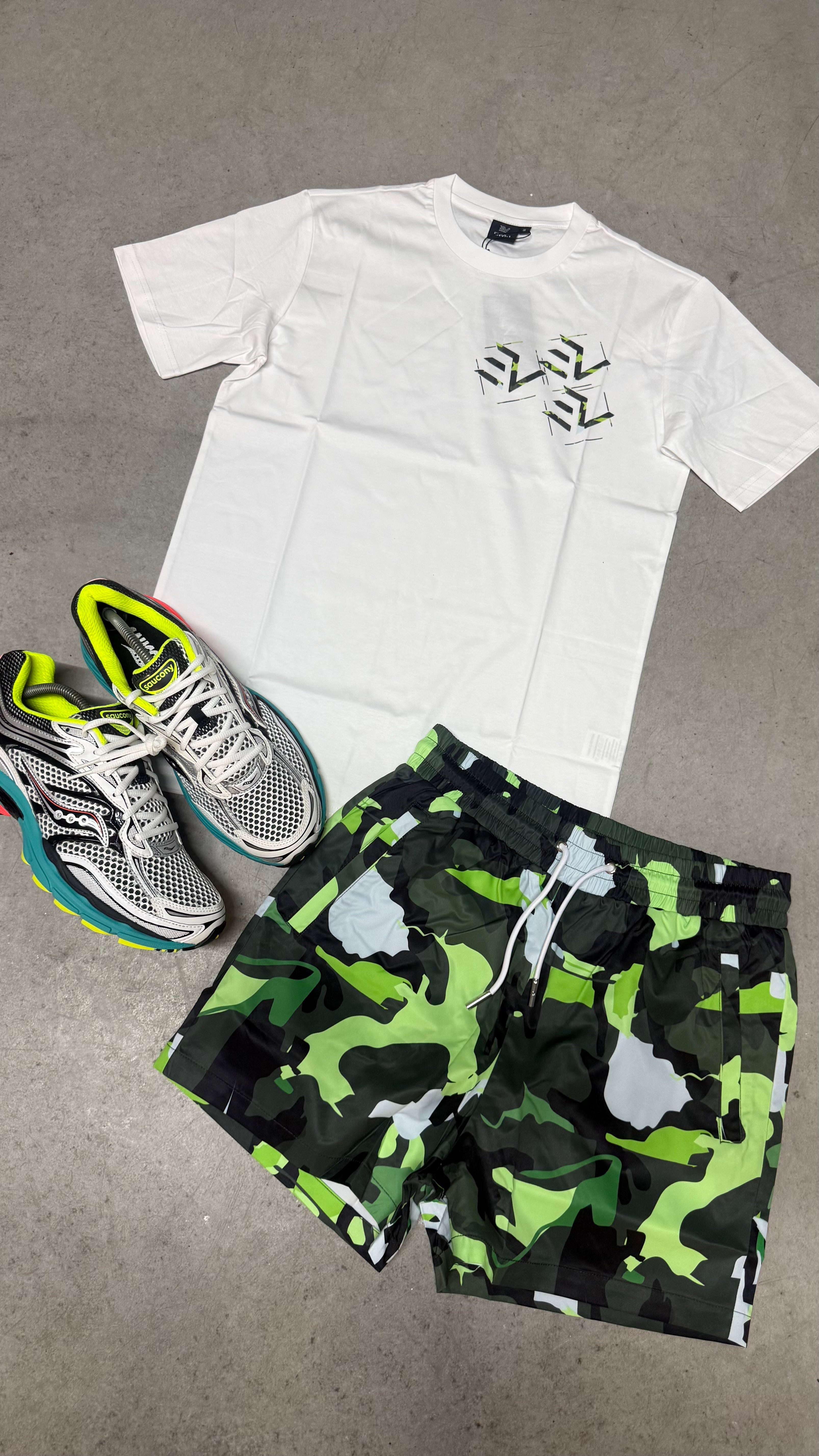 Envi Camo Swim Short Set ‘Green/White’