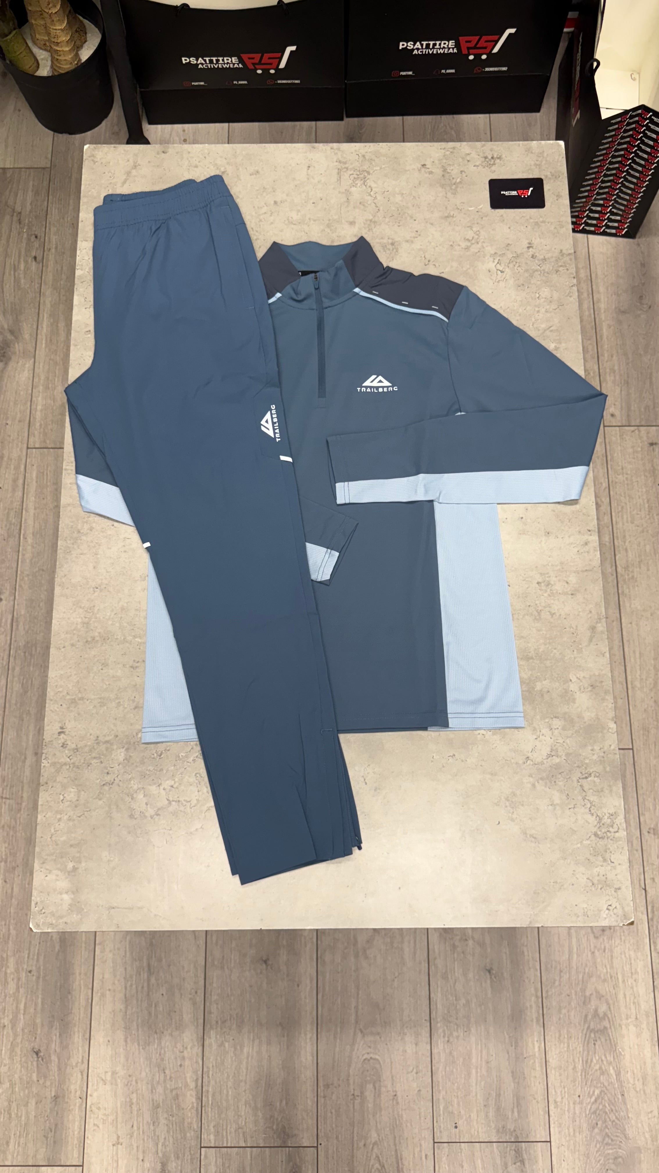 Trailberg Triathlon 1/4 Zip Tracksuit ‘Breeze / Eclipse Blue’