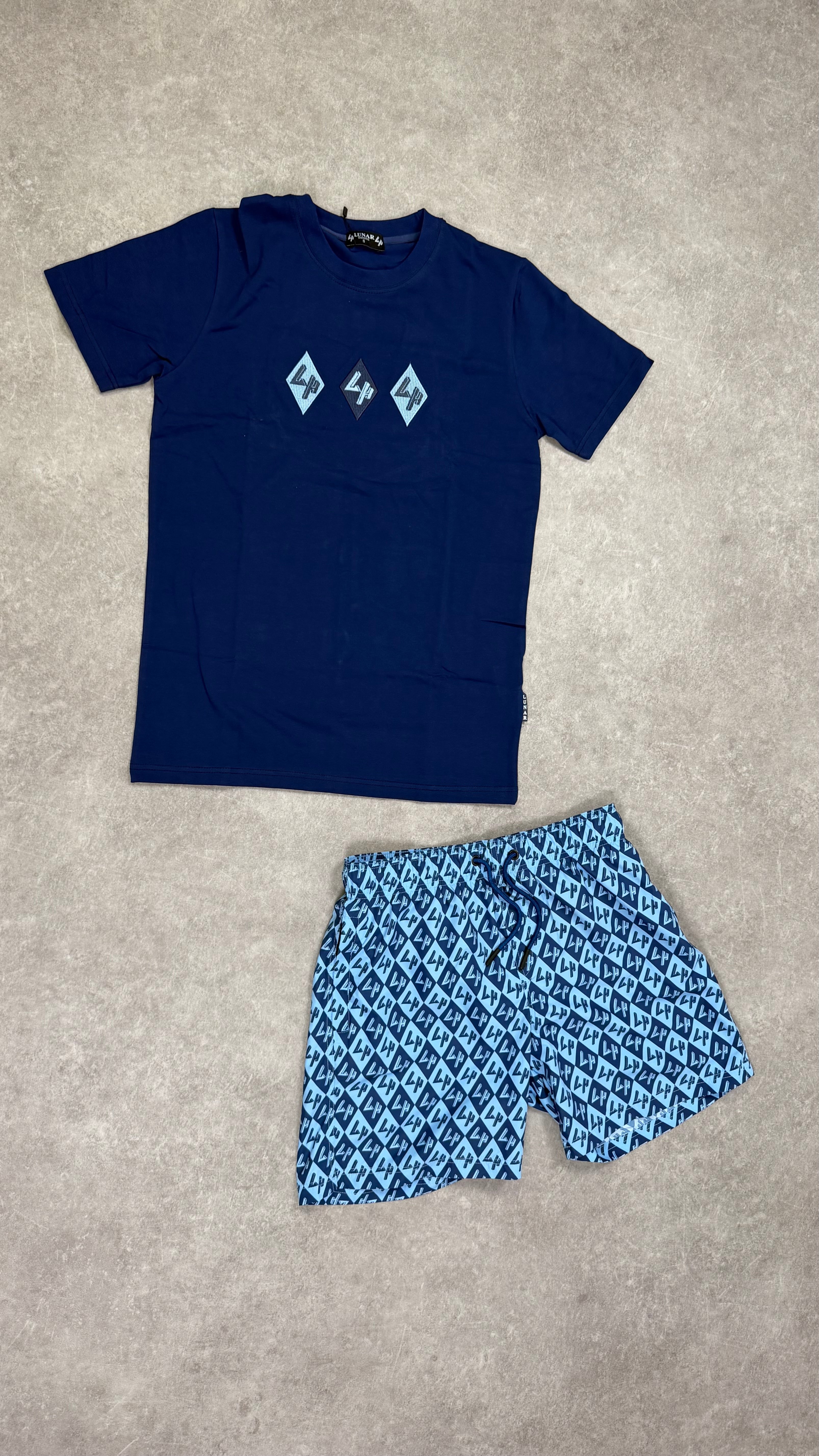 Lunar Homme Diamond Swim Short Set ‘Navy / Blue’
