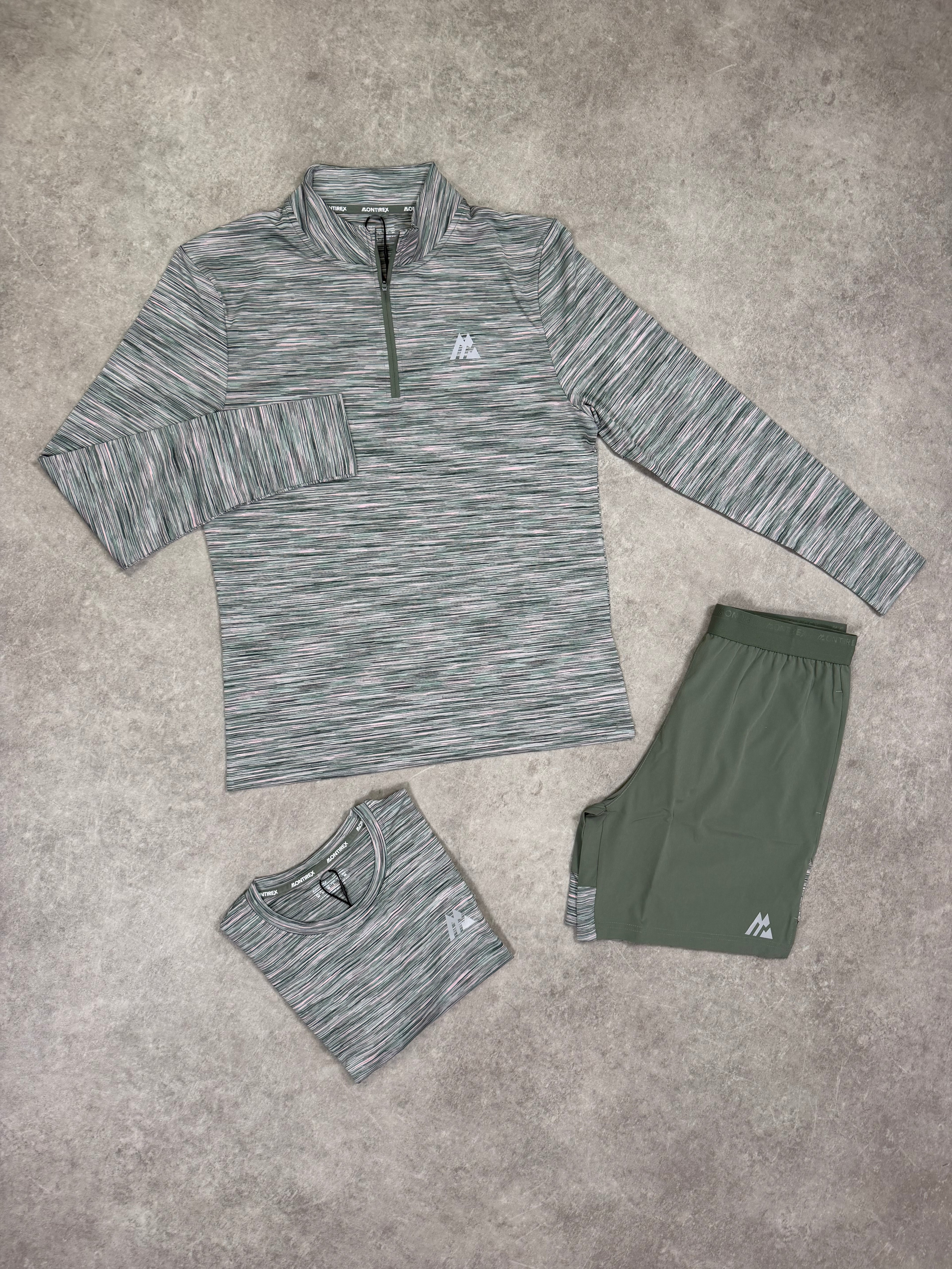 MONTIREX TRAIL TRISET QUATER-ZIP - KHAKI/MULTI