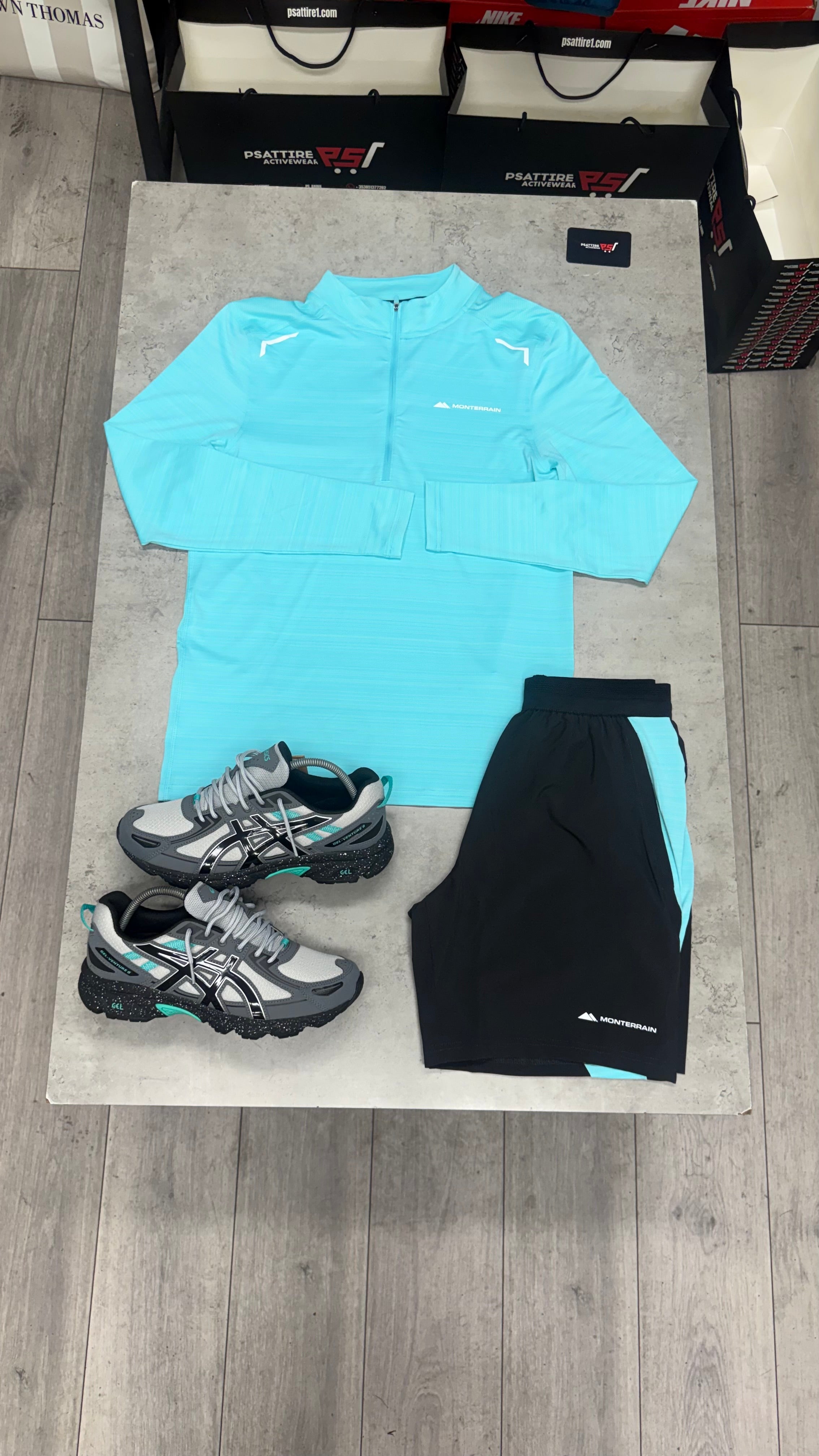 Monterrain 1/4 Zip Short Set ‘Aqua’