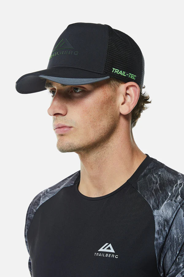 TRAILBERG VERTEX TRUCKER CAP - BLACK/NEON LIME