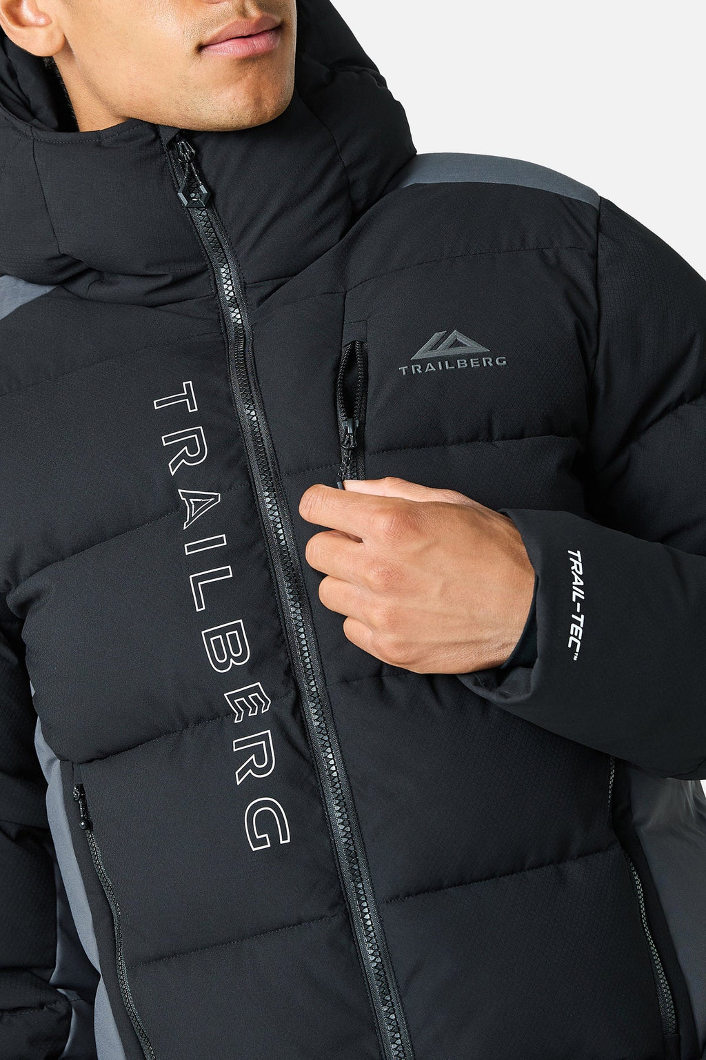TRAILBERG TRIATHLON ULTRA PUFFER JACKET - BLACK/GREY